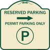 Signmission Reserved Parking Permit Parking with Symbol and Right Arrow Aluminum Sign, 18" x 18", TG-1818-23144 A-DES-TG-1818-23144